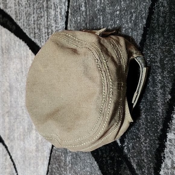 2013 FLEUR-DE-LIS RHINESTONES METAL OLIVE-BROWN POCKET CADET CAP HAT - Picture 6 of 14